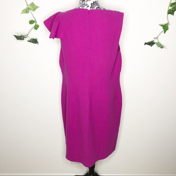 St. John Side Ruffle Sleeveless Knit Dress - Picture 5 of 8